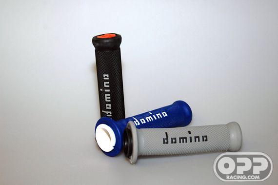  Domino Grips - Two Color Road/Off-Road/Scooter Grips (Blue/White) image