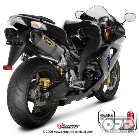  Akrapovic Racing Exhaust - Kawasaki ZX10R 2006-2007 (Carbon-Hex Cannister) image