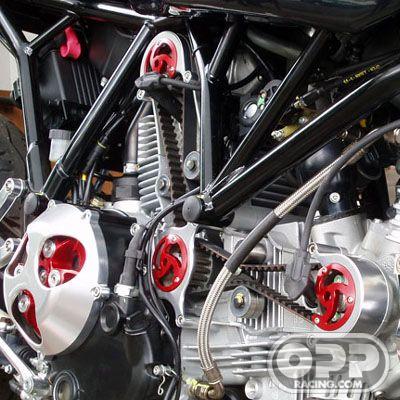  SpeedyMoto Dual Spark Belt Covers - Fits 1000 cc 2 valve dual spark Ducati motors image