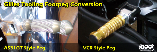 Gilles Tooling Footpeg Conversion kit for rear sets from oppracing