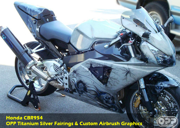 Honda carbon fairings. featuring a carbon motorcycle bodykit on a honda cbr954