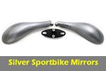 lightech mirrors for sportbikes in silver aluminum fiber