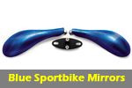 lightech mirrors for sportbikes in blue fiber