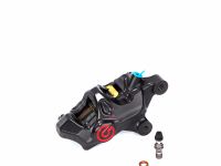 Brembo High Performance Caliper, Right, P4 32mm, .484 Cafe Custom Kit, 69.1mm Axial Mount, Front, Black w/ Red Logo - 120B81479