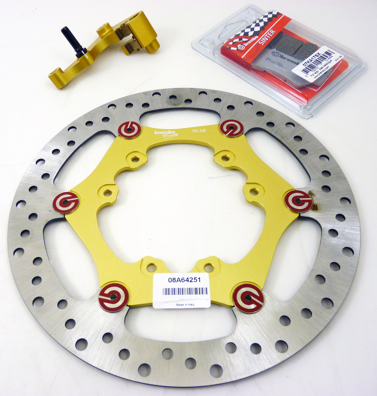 Brembo Racing MX Oversize Brake Kit - Disc, 267x3.0mm, MX Oversize, Disc  Kit, Gold Carrier - 122B06921