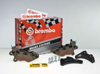 Brembo High Performance Caliper Set, P4 30/34mm, Caliper + Bracket, Yamaha T-Max Kit - Billet Caliper, 100mm Axial Mount, Front - 220B76510